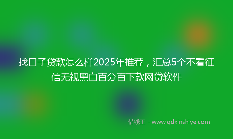 找口子贷款怎么样2025年推荐，汇总5个不看征信无视黑白百分百下款网贷软件