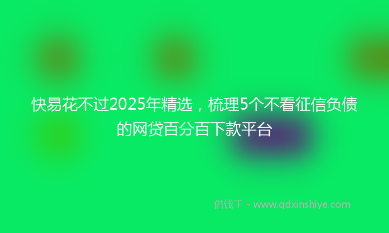 快易花不过2025年精选，梳理5个不看征信负债的网贷百分百下款平台