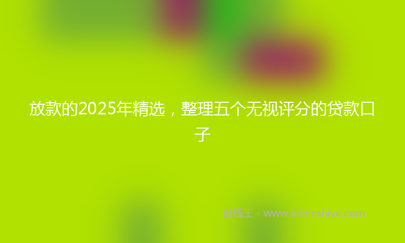 放款的2025年精选，整理五个无视评分的贷款口子