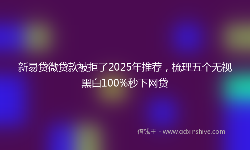 新易贷微贷款被拒了2025年推荐，梳理五个无视黑白100%秒下网贷