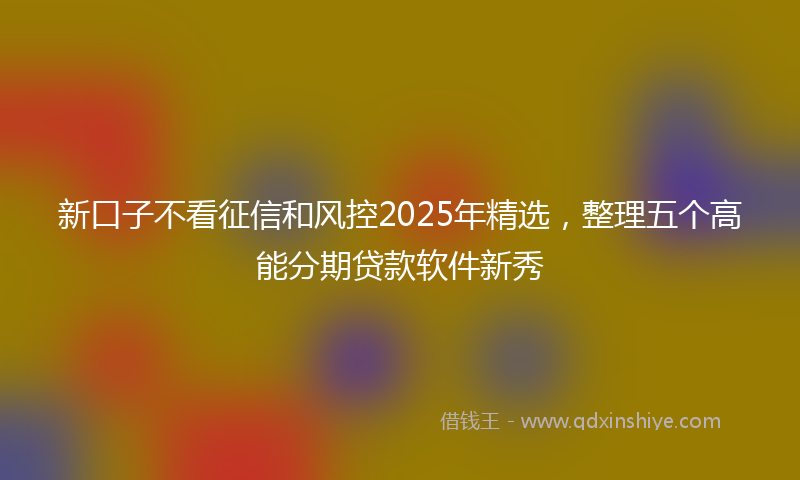 新口子不看征信和风控2025年精选，整理五个高能分期贷款软件新秀