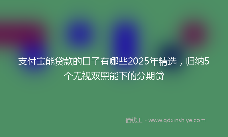 支付宝能贷款的口子有哪些2025年精选，归纳5个无视双黑能下的分期贷