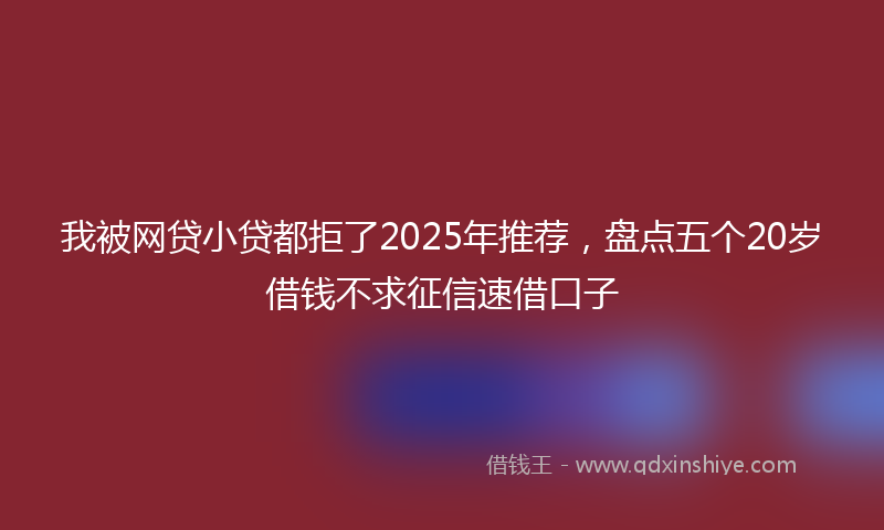 我被网贷小贷都拒了2025年推荐，盘点五个20岁借钱不求征信速借口子