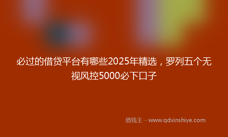 必过的借贷平台有哪些2025年精选，罗列五个无视风控5000必下口子