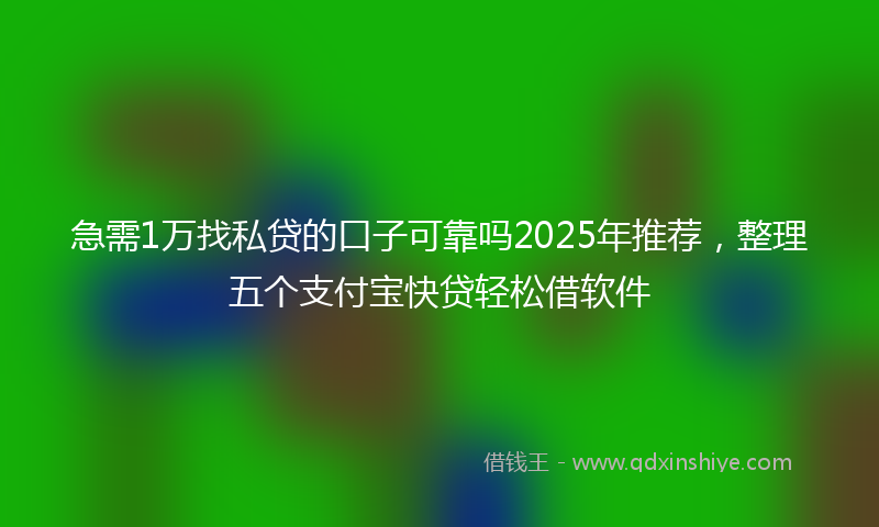 急需1万找私贷的口子可靠吗2025年推荐，整理五个支付宝快贷轻松借软件