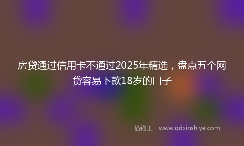 房贷通过信用卡不通过2025年精选，盘点五个网贷容易下款18岁的口子