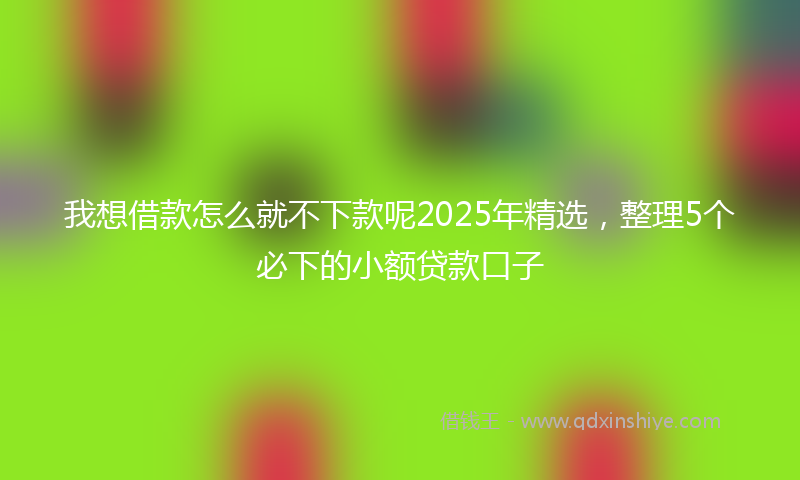 我想借款怎么就不下款呢2025年精选，整理5个必下的小额贷款口子