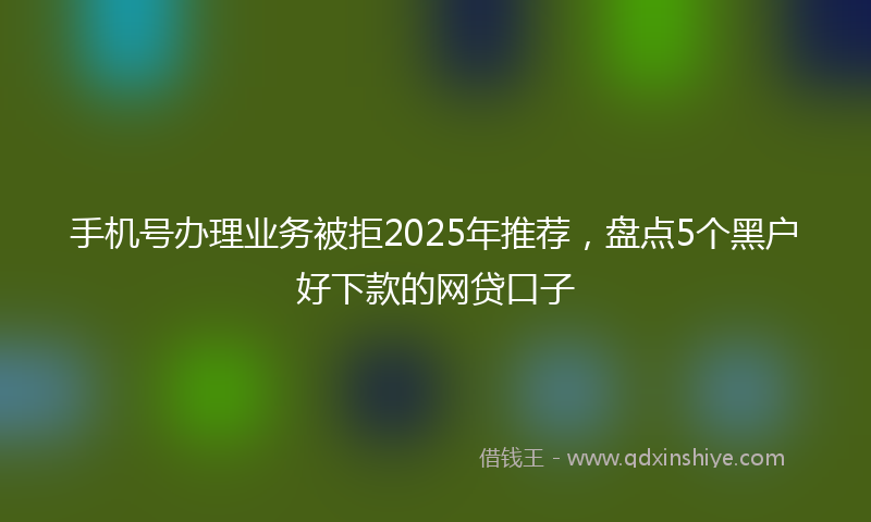 手机号办理业务被拒2025年推荐，盘点5个黑户好下款的网贷口子