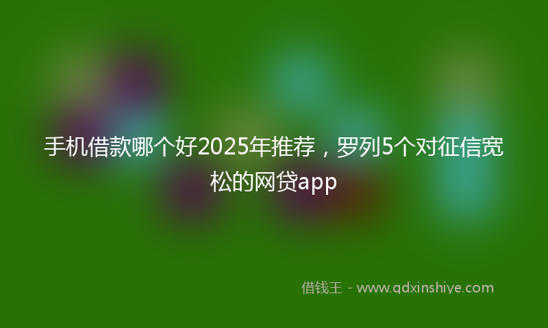 手机借款哪个好2025年推荐，罗列5个对征信宽松的网贷app
