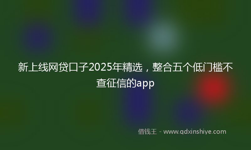 新上线网贷口子2025年精选，整合五个低门槛不查征信的app