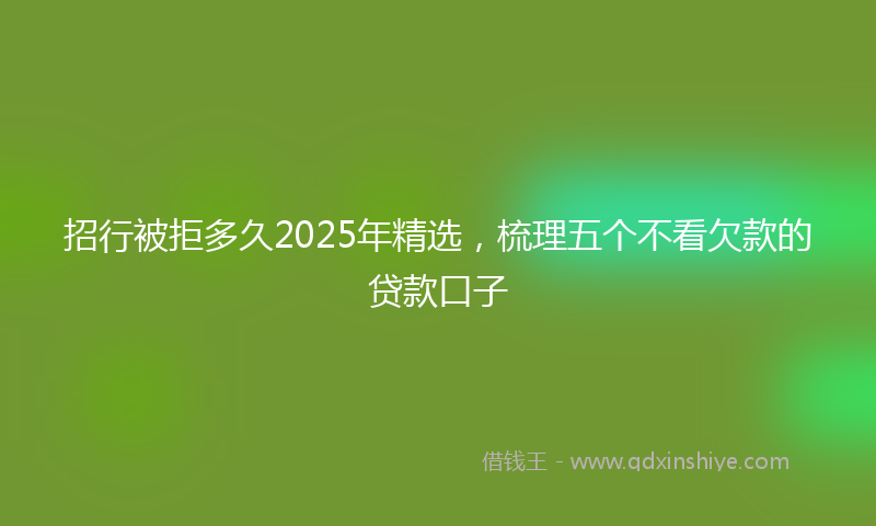招行被拒多久2025年精选，梳理五个不看欠款的贷款口子