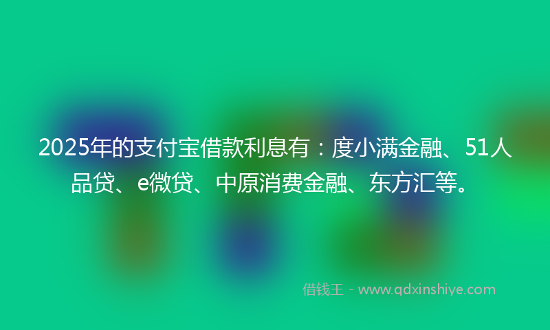 2025年的支付宝借款利息有：度小满金融、51人品贷、e微贷、中原消费金融、东方汇等。