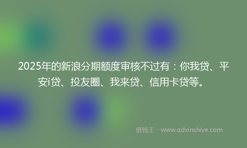 2025年的新浪分期额度审核不过有：你我贷、平安i贷、投友圈、我来贷、信用卡贷等。