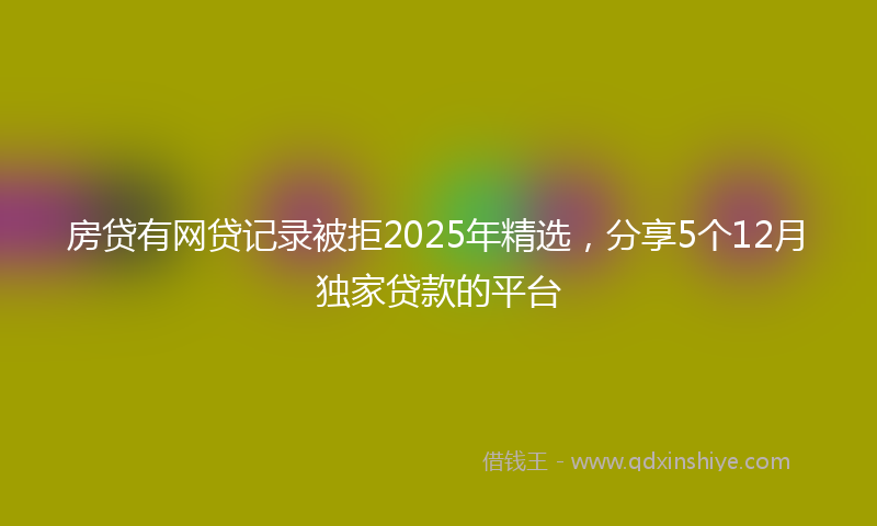 房贷有网贷记录被拒2025年精选，分享5个12月独家贷款的平台