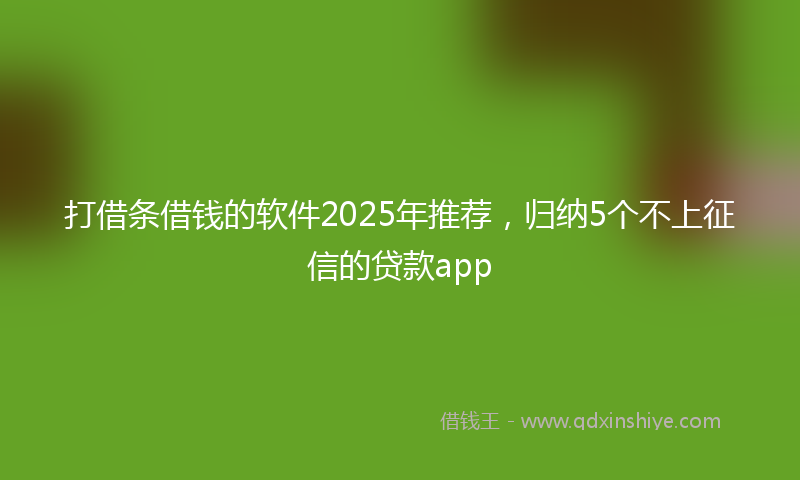 打借条借钱的软件2025年推荐，归纳5个不上征信的贷款app