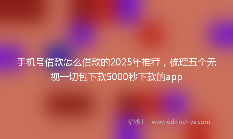手机号借款怎么借款的2025年推荐，梳理五个无视一切包下款5000秒下款的app