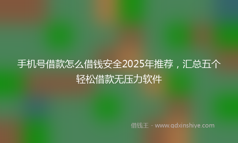 手机号借款怎么借钱安全2025年推荐，汇总五个轻松借款无压力软件