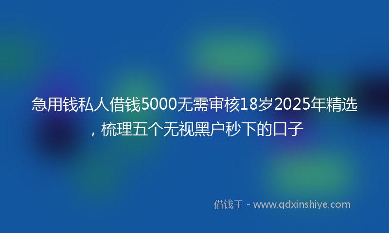 急用钱私人借钱5000无需审核18岁2025年精选，梳理五个无视黑户秒下的口子