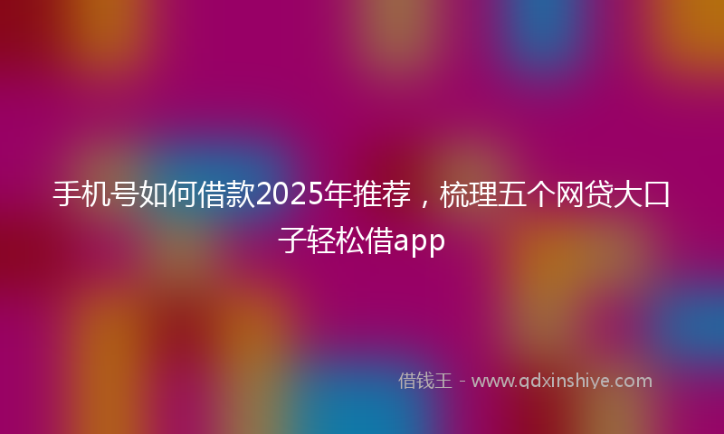 手机号如何借款2025年推荐，梳理五个网贷大口子轻松借app