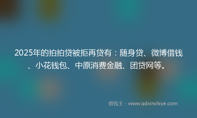 2025年的拍拍贷被拒再贷有：随身贷、微博借钱、小花钱包、中原消费金融、团贷网等。