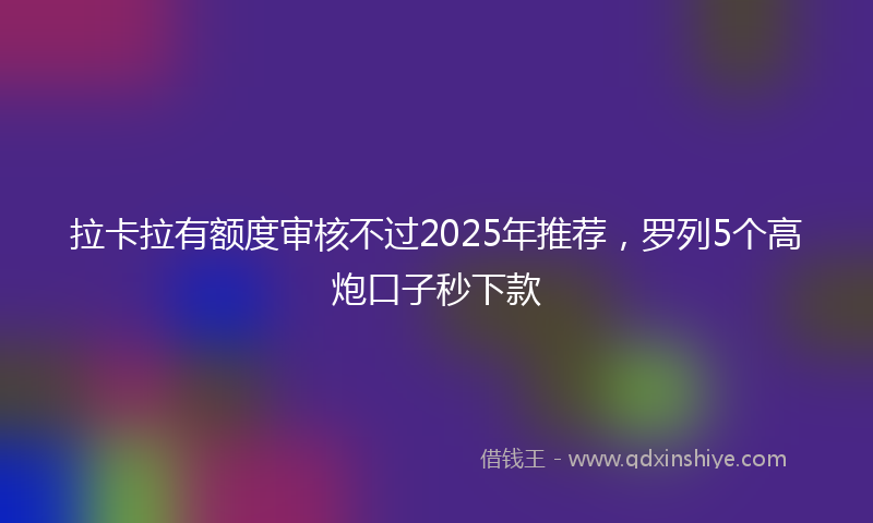 拉卡拉有额度审核不过2025年推荐，罗列5个高炮口子秒下款
