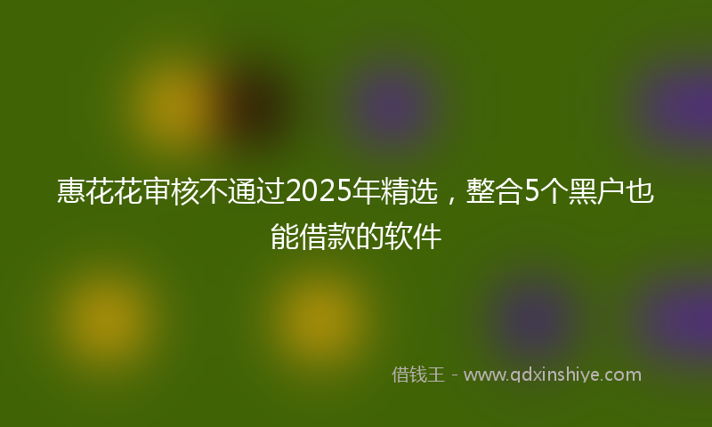 惠花花审核不通过2025年精选，整合5个黑户也能借款的软件