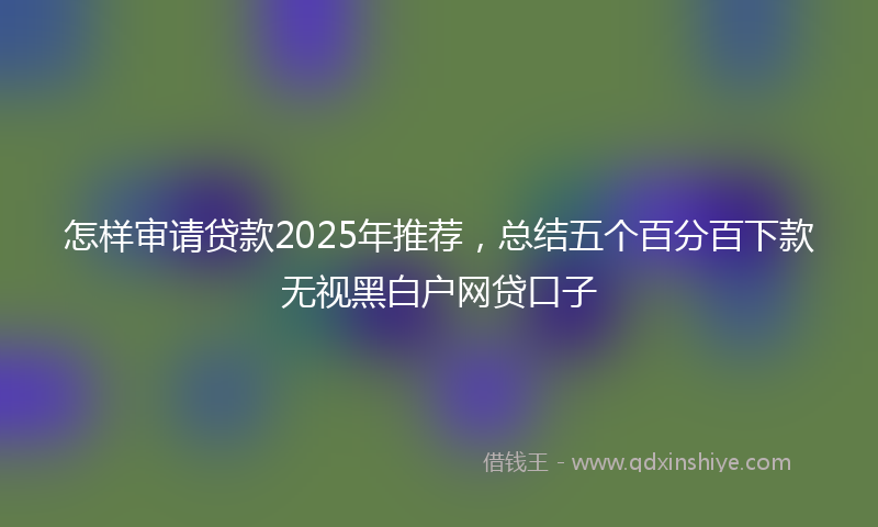 怎样审请贷款2025年推荐，总结五个百分百下款无视黑白户网贷口子
