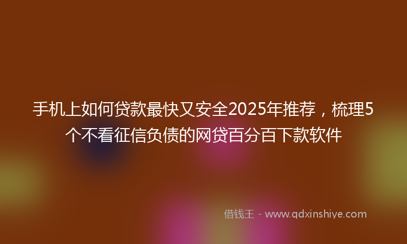 手机上如何贷款最快又安全2025年推荐，梳理5个不看征信负债的网贷百分百下款软件