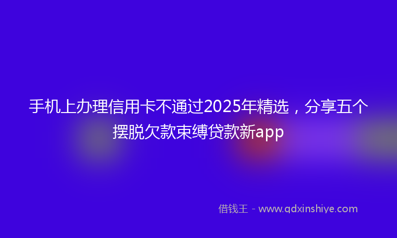 手机上办理信用卡不通过2025年精选，分享五个摆脱欠款束缚贷款新app