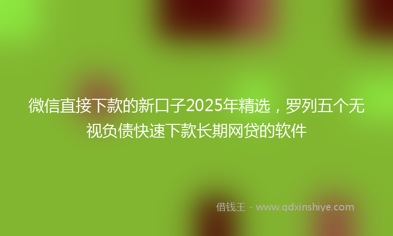 微信直接下款的新口子2025年精选，罗列五个无视负债快速下款长期网贷的软件