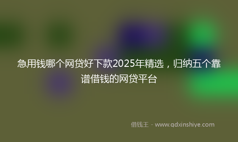 急用钱哪个网贷好下款2025年精选，归纳五个靠谱借钱的网贷平台