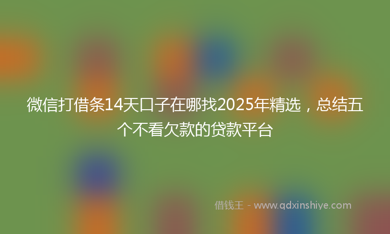 微信打借条14天口子在哪找2025年精选，总结五个不看欠款的贷款平台