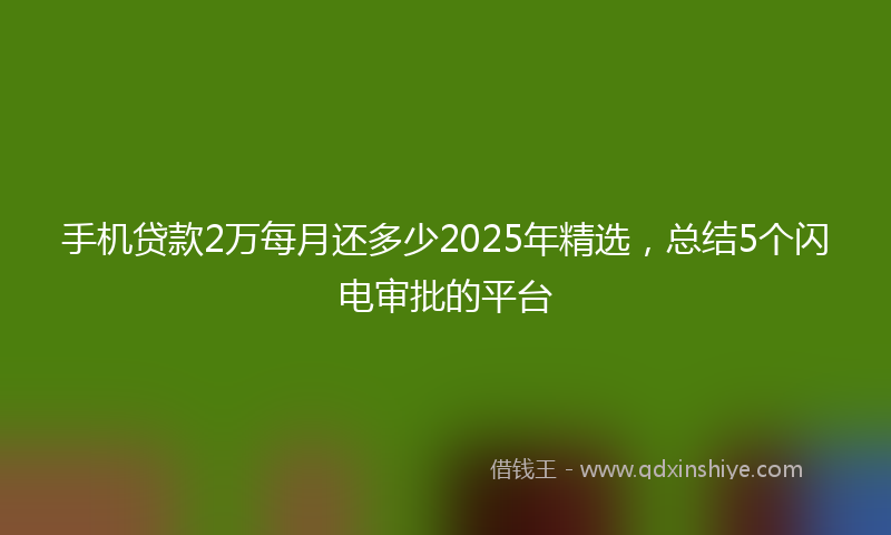 手机贷款2万每月还多少2025年精选，总结5个闪电审批的平台