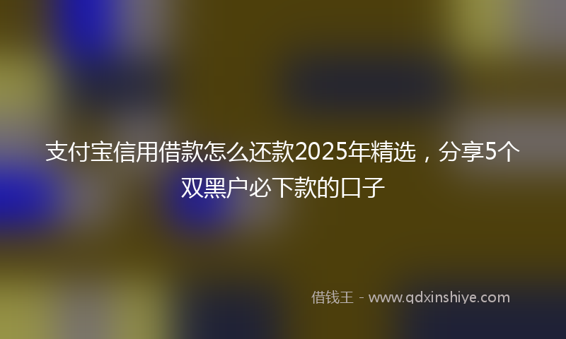 支付宝信用借款怎么还款2025年精选，分享5个双黑户必下款的口子