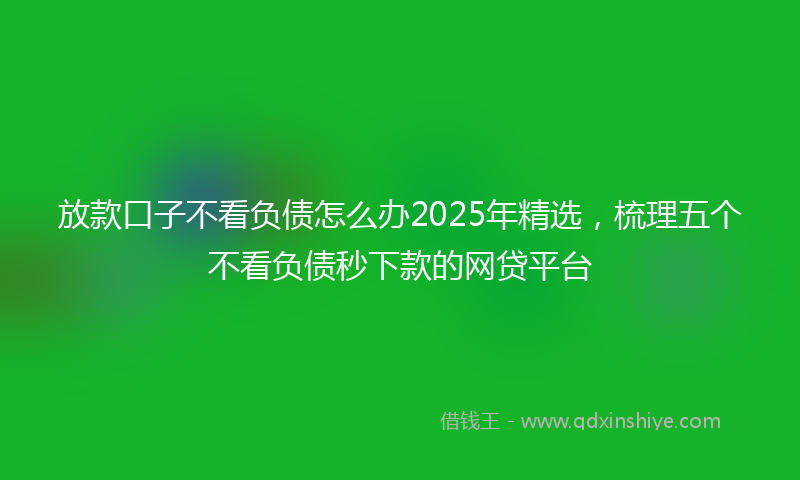 放款口子不看负债怎么办2025年精选，梳理五个不看负债秒下款的网贷平台