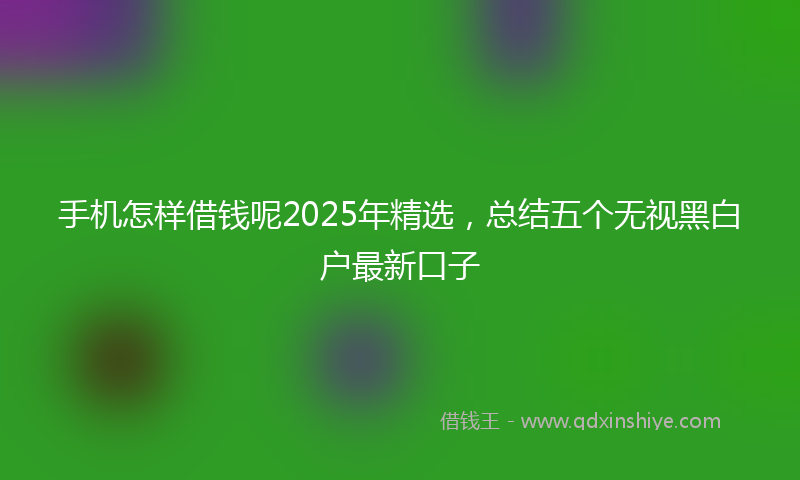 手机怎样借钱呢2025年精选，总结五个无视黑白户最新口子