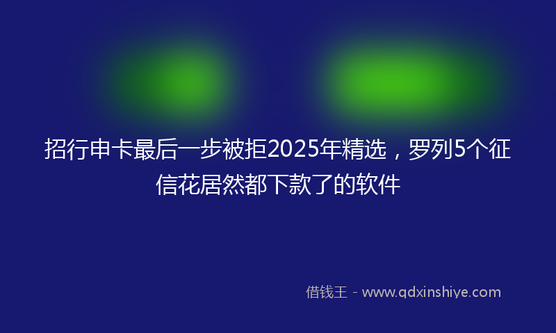 招行申卡最后一步被拒2025年精选，罗列5个征信花居然都下款了的软件