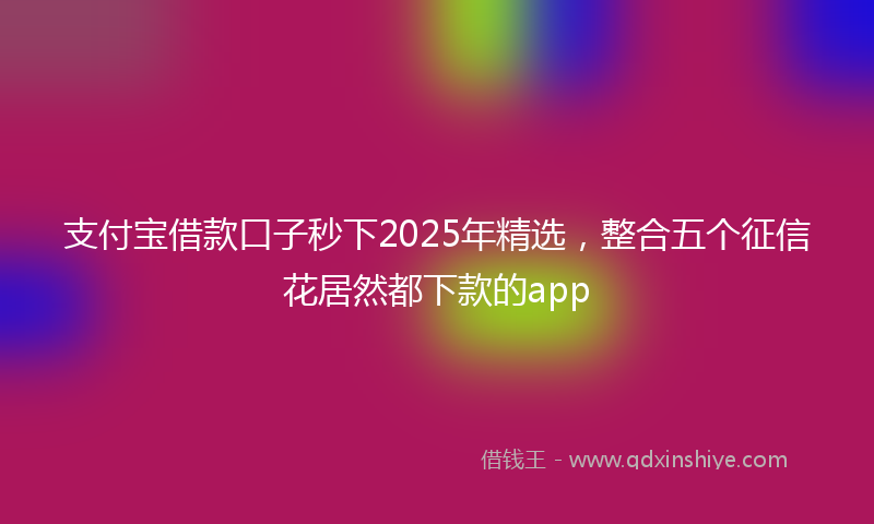 支付宝借款口子秒下2025年精选，整合五个征信花居然都下款的app