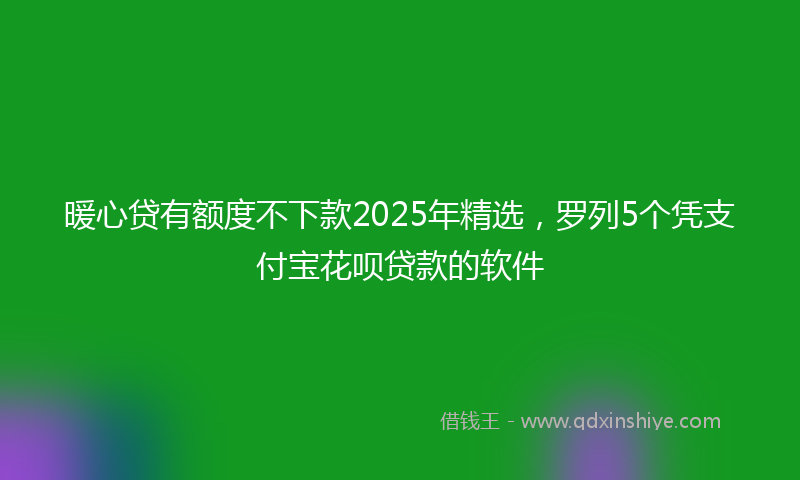 暖心贷有额度不下款2025年精选，罗列5个凭支付宝花呗贷款的软件