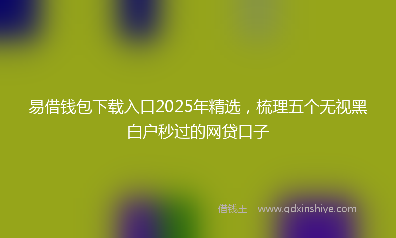易借钱包下载入口2025年精选，梳理五个无视黑白户秒过的网贷口子