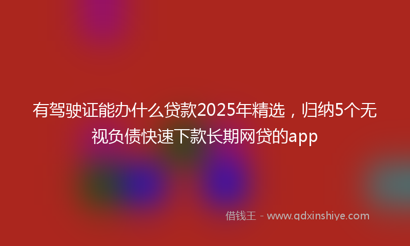 有驾驶证能办什么贷款2025年精选，归纳5个无视负债快速下款长期网贷的app