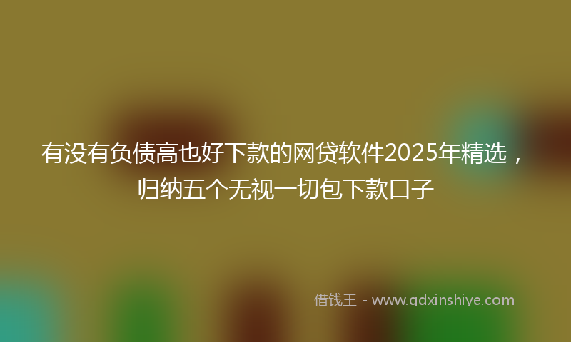 有没有负债高也好下款的网贷软件2025年精选，归纳五个无视一切包下款口子