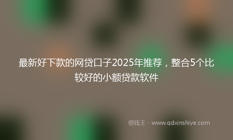 最新好下款的网贷口子2025年推荐，整合5个比较好的小额贷款软件