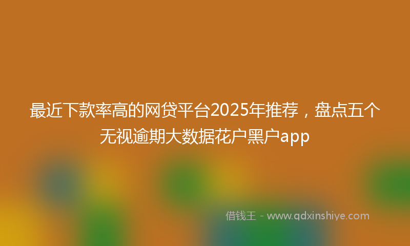 最近下款率高的网贷平台2025年推荐，盘点五个无视逾期大数据花户黑户app