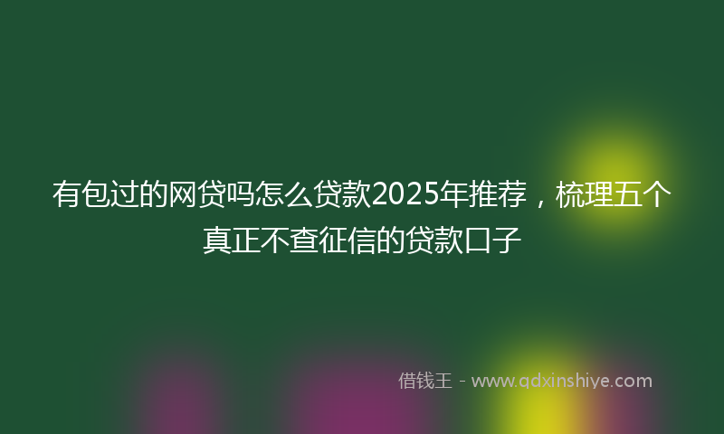 有包过的网贷吗怎么贷款2025年推荐，梳理五个真正不查征信的贷款口子