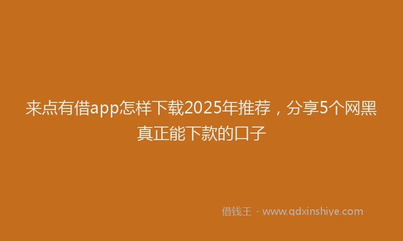 来点有借app怎样下载2025年推荐，分享5个网黑真正能下款的口子
