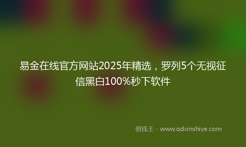 易金在线官方网站2025年精选，罗列5个无视征信黑白100%秒下软件