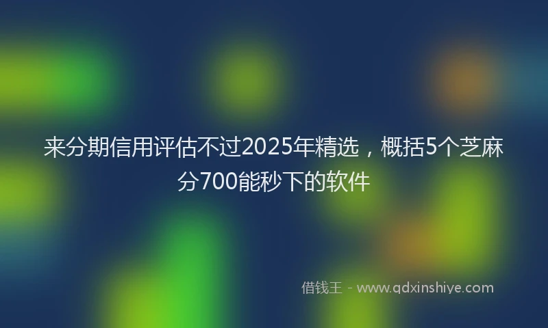 来分期信用评估不过2025年精选，概括5个芝麻分700能秒下的软件