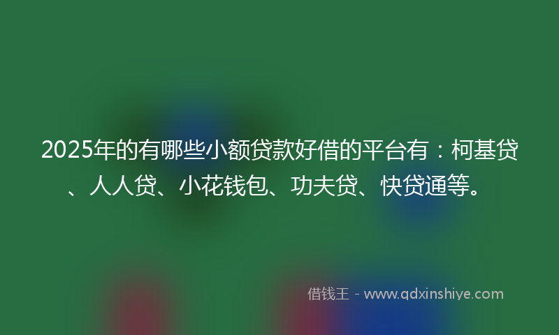 2025年的有哪些小额贷款好借的平台有：柯基贷、人人贷、小花钱包、功夫贷、快贷通等。