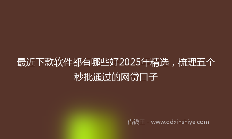 最近下款软件都有哪些好2025年精选，梳理五个秒批通过的网贷口子